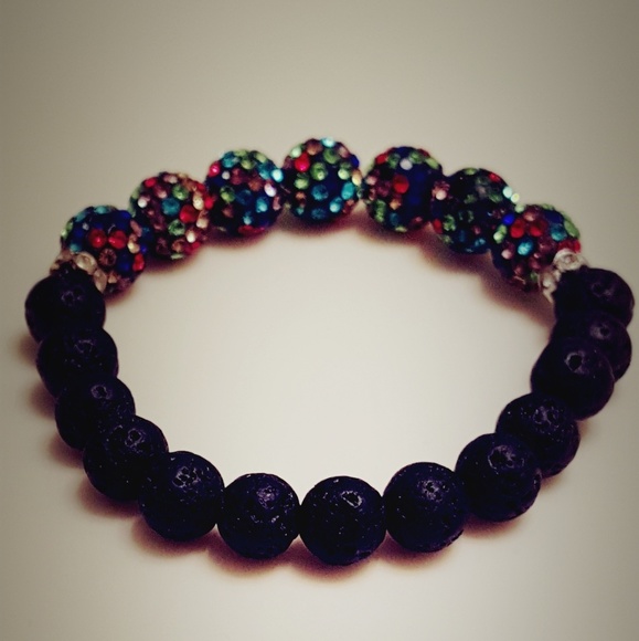 Stretch Black Lava Multi Bracelet - Picture 2 of 2
